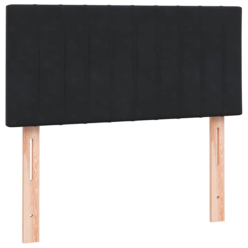 Sommier à lattes de lit avec matelas et LED noir 80x220 cm velours - XIOS