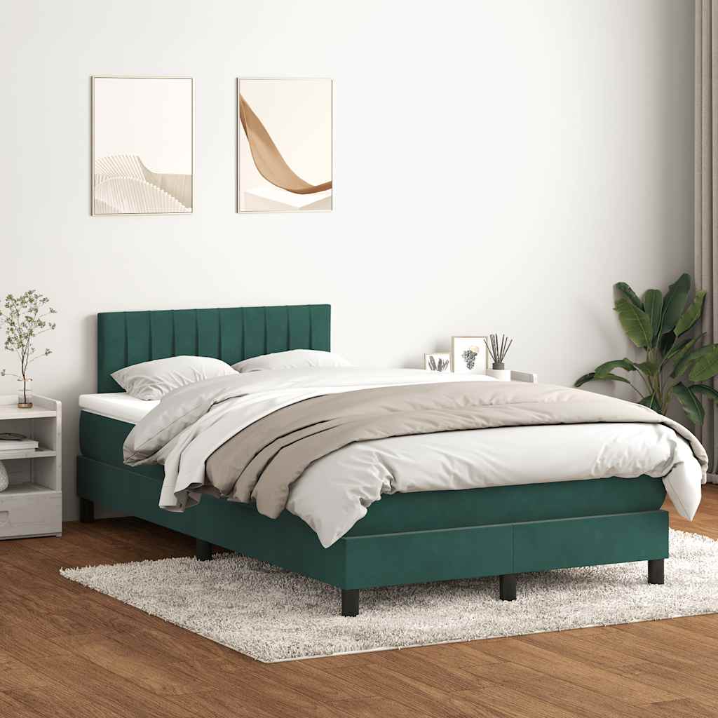 Sommier à lattes de lit et matelas et LED vert foncé 120x220cm velours - XIOS