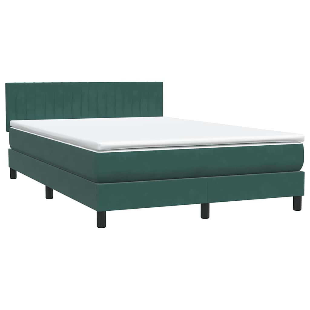 Sommier à lattes de lit et matelas et LED vert foncé 160x220cm velours - XIOS
