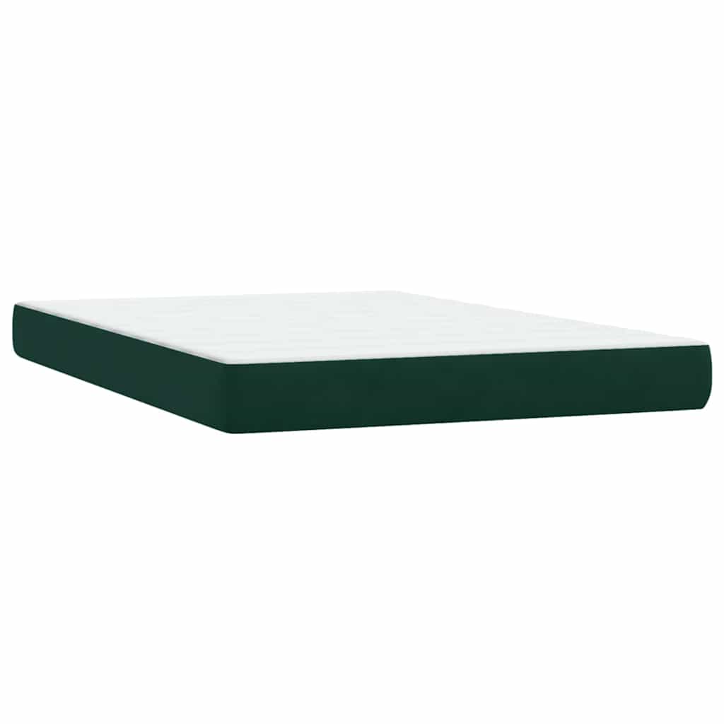 Sommier à lattes de lit et matelas et LED vert foncé 160x220cm velours - XIOS