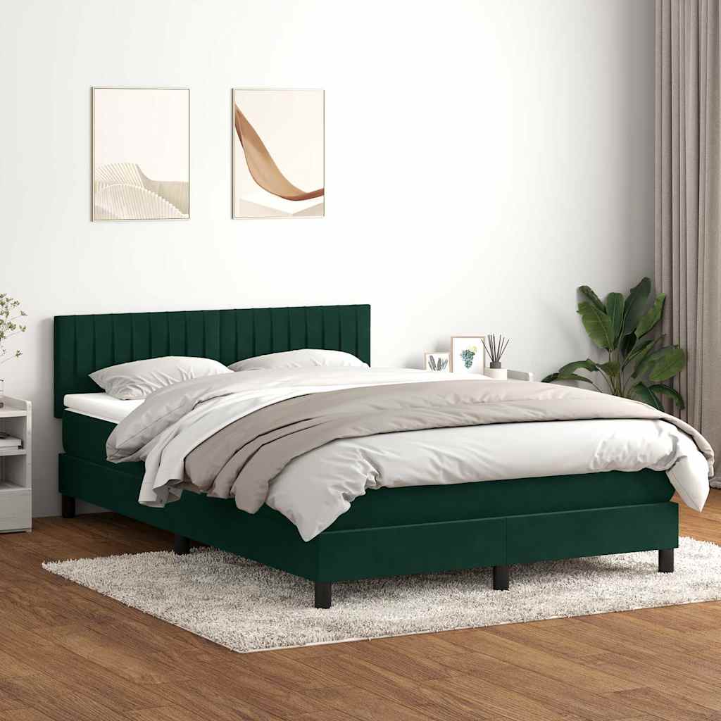 Sommier à lattes de lit et matelas et LED vert foncé 160x220cm velours - XIOS
