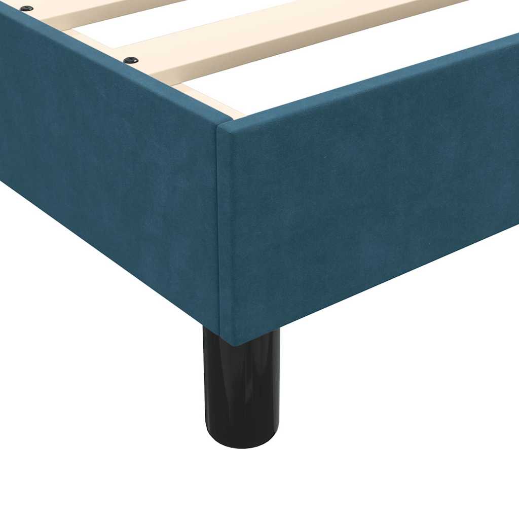 Sommier à lattes de lit et matelas et LED bleu foncé 80x210 cm velours - XIOS