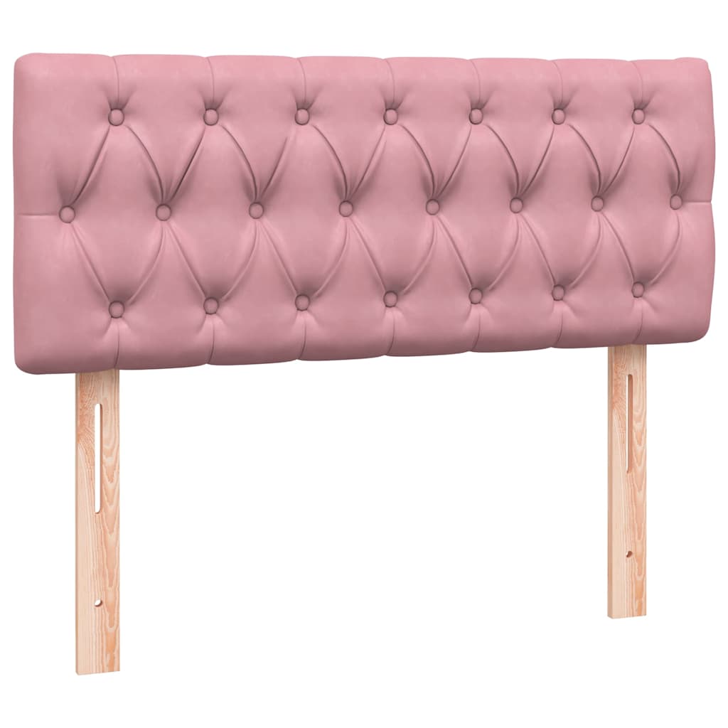 Sommier à lattes de lit avec matelas et LED rose 120x210 cm velours - XIOS