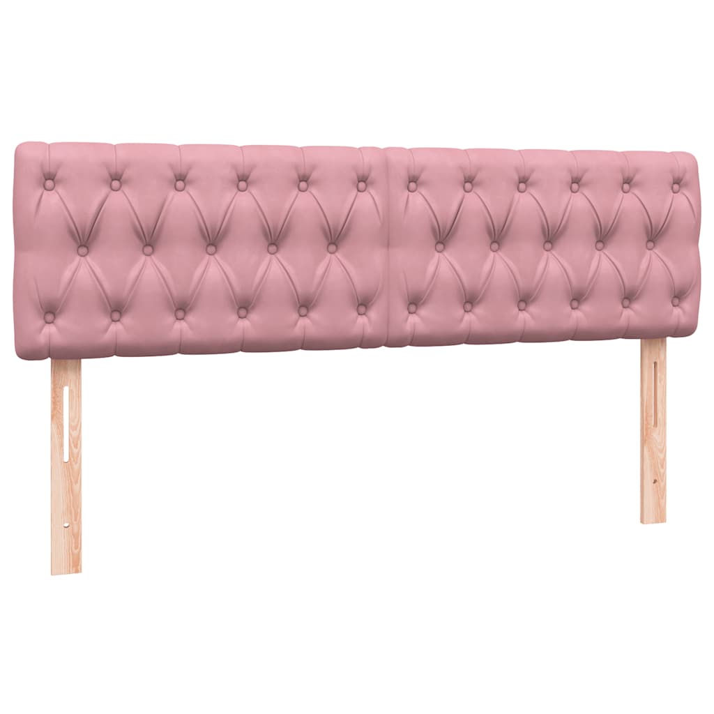 Sommier à lattes de lit avec matelas et LED rose 140x210 cm velours - XIOS