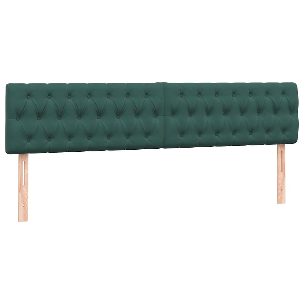 Sommier à lattes de lit et matelas et LED vert foncé 180x210cm velours - XIOS