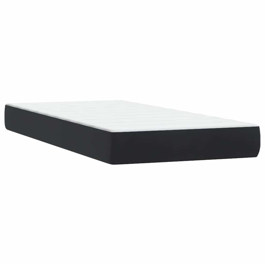 Sommier à lattes de lit avec matelas et LED noir 80x220 cm velours - XIOS