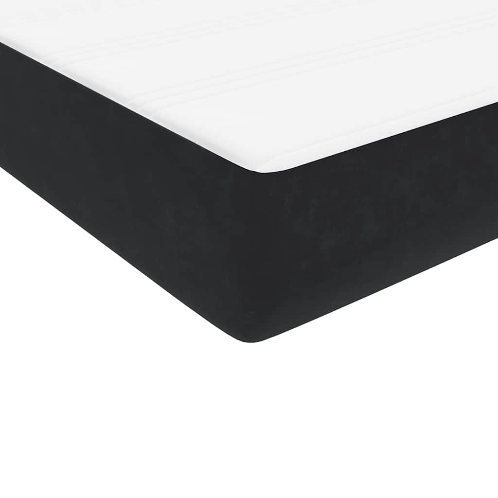 Sommier à lattes de lit avec matelas et LED noir 80x220 cm velours - XIOS