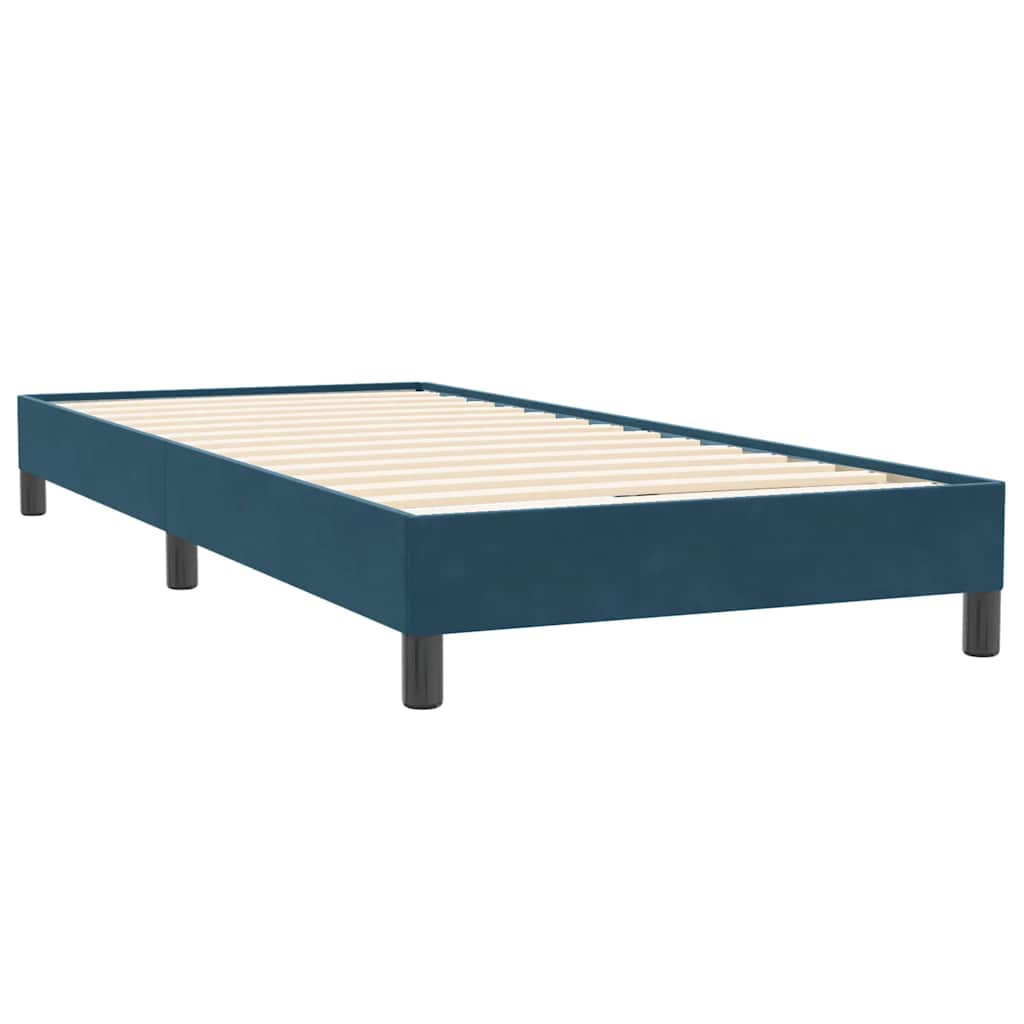 Sommier à lattes de lit et matelas et LED bleu foncé 80x220 cm velours - XIOS