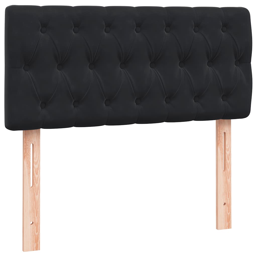 Sommier à lattes de lit avec matelas et LED noir 90x220 cm velours - XIOS