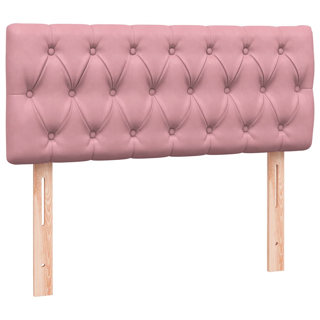 Sommier à lattes de lit avec matelas et LED rose 120x220 cm velours - XIOS