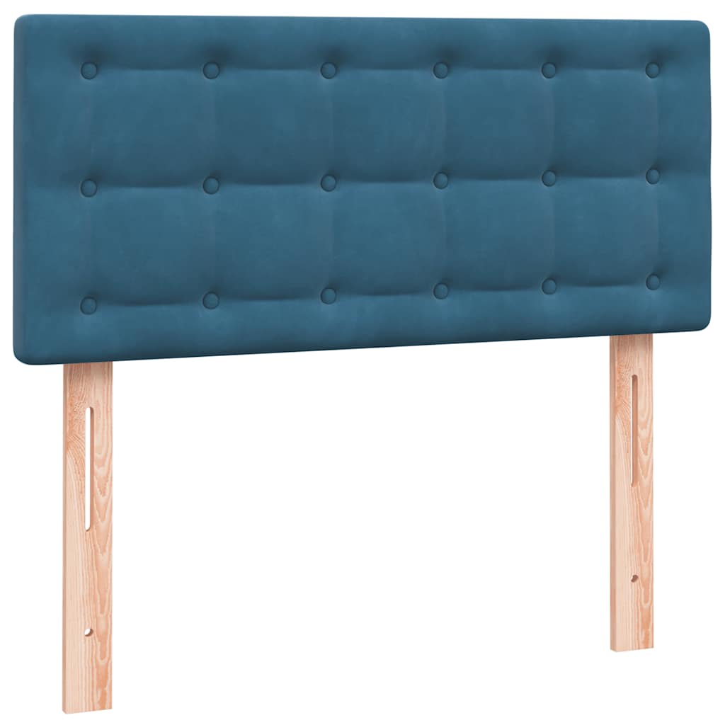 Sommier à lattes de lit et matelas et LED bleu foncé 80x210 cm velours - XIOS