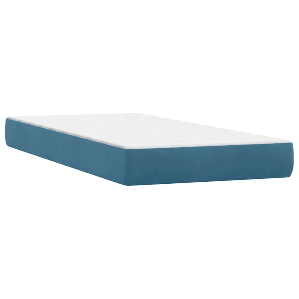 Sommier à lattes de lit et matelas et LED bleu foncé 80x210 cm velours - XIOS
