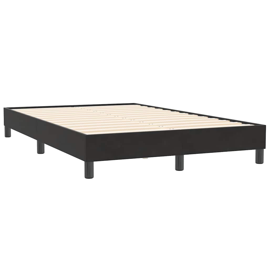 Sommier à lattes de lit avec matelas et LED noir 120x210 cm velours - XIOS