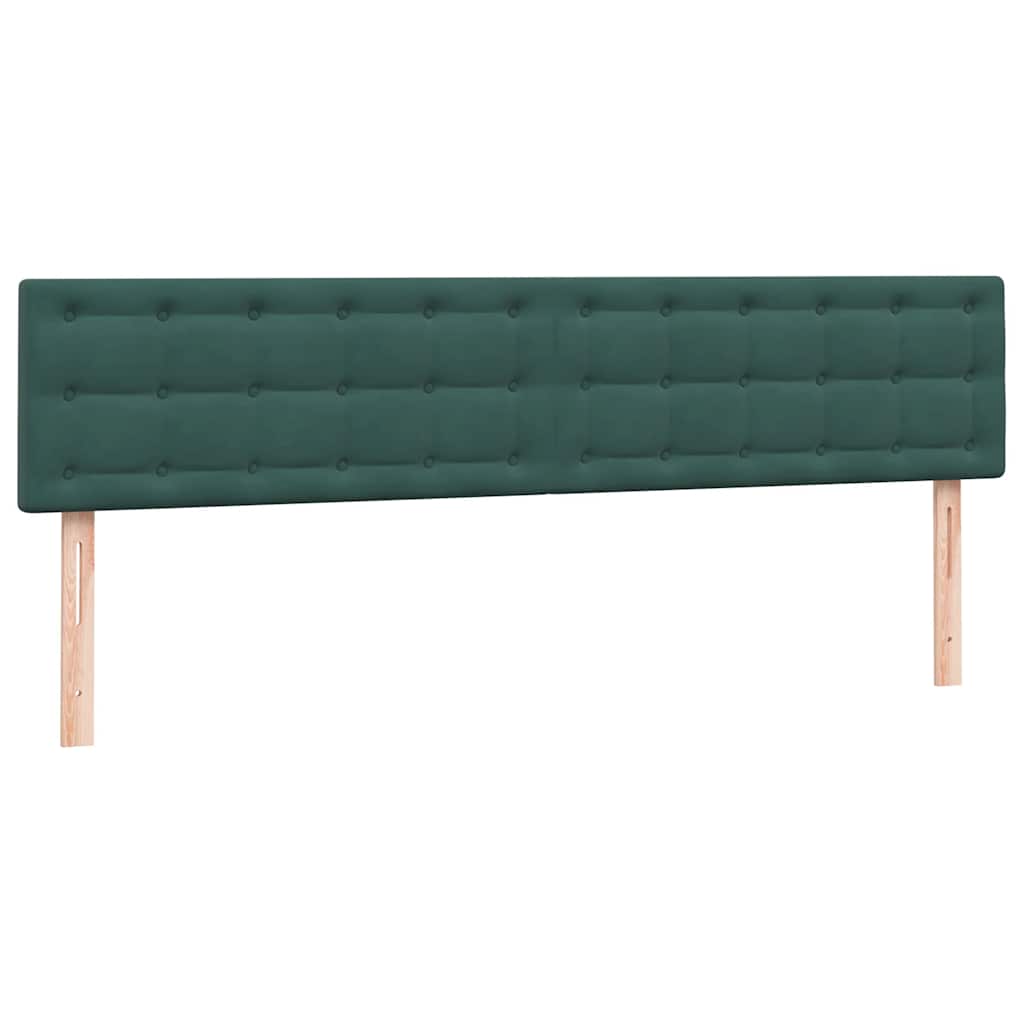 Sommier à lattes de lit et matelas et LED vert foncé 180x210cm velours - XIOS