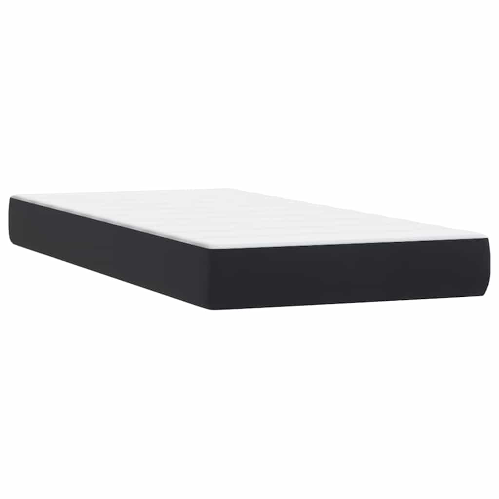 Sommier à lattes de lit avec matelas et LED noir 80x220 cm velours - XIOS