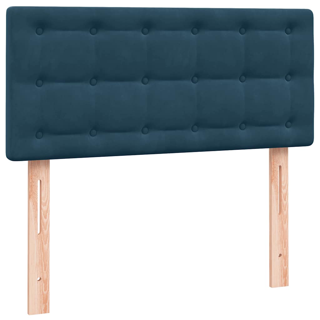 Sommier à lattes de lit et matelas et LED bleu foncé 80x220 cm velours - XIOS