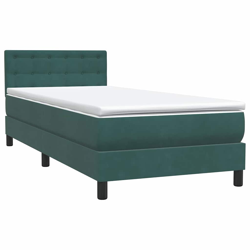 Sommier à lattes de lit et matelas et LED vert foncé 90x220 cm velours - XIOS