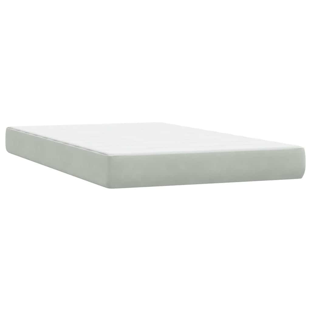 Sommier à lattes de lit et matelas et LED gris clair 120x220cm velours - XIOS