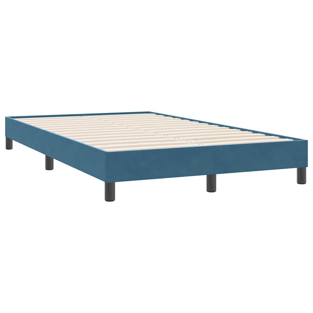 Sommier à lattes de lit et matelas et LED bleu foncé 120x220cm velours - XIOS