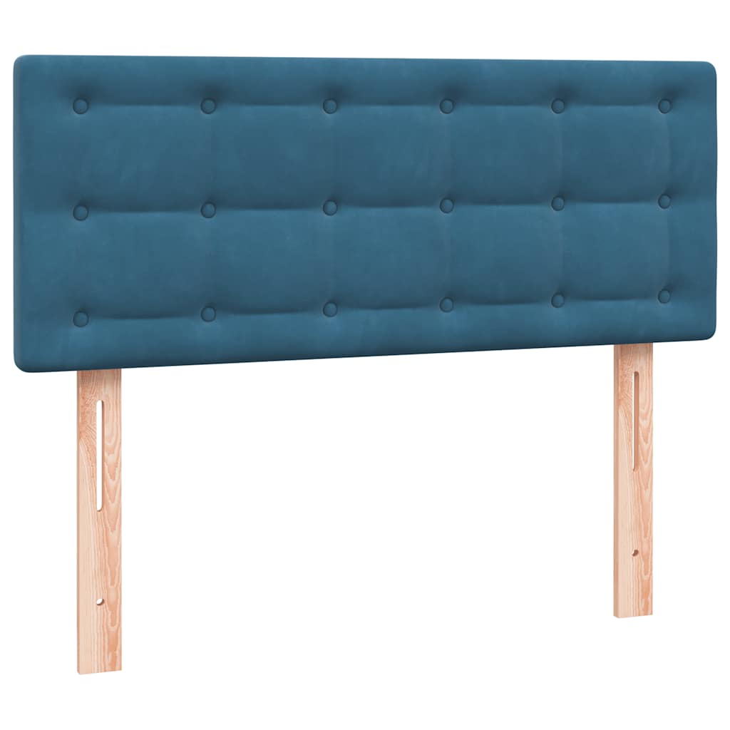 Sommier à lattes de lit et matelas et LED bleu foncé 120x220cm velours - XIOS