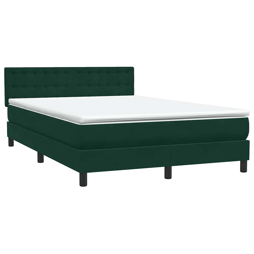 Sommier à lattes de lit et matelas et LED vert foncé 160x220cm velours - XIOS