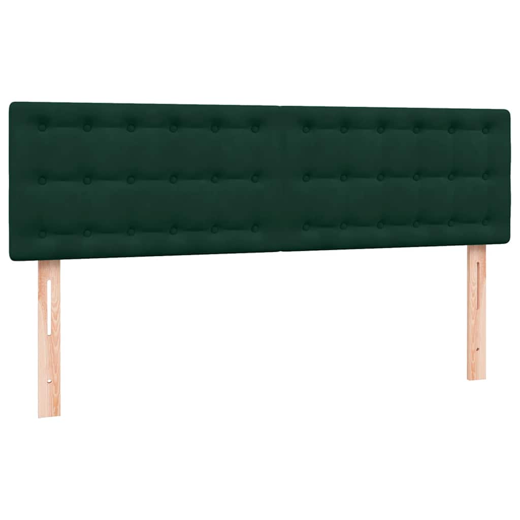 Sommier à lattes de lit et matelas et LED vert foncé 160x220cm velours - XIOS