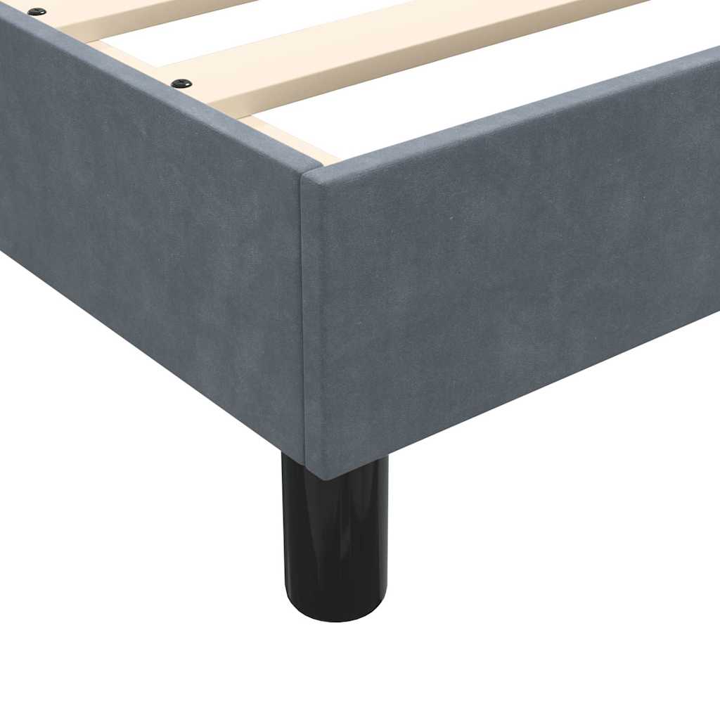 Sommier à lattes de lit et matelas gris foncé 80x210 cm velours - XIOS
