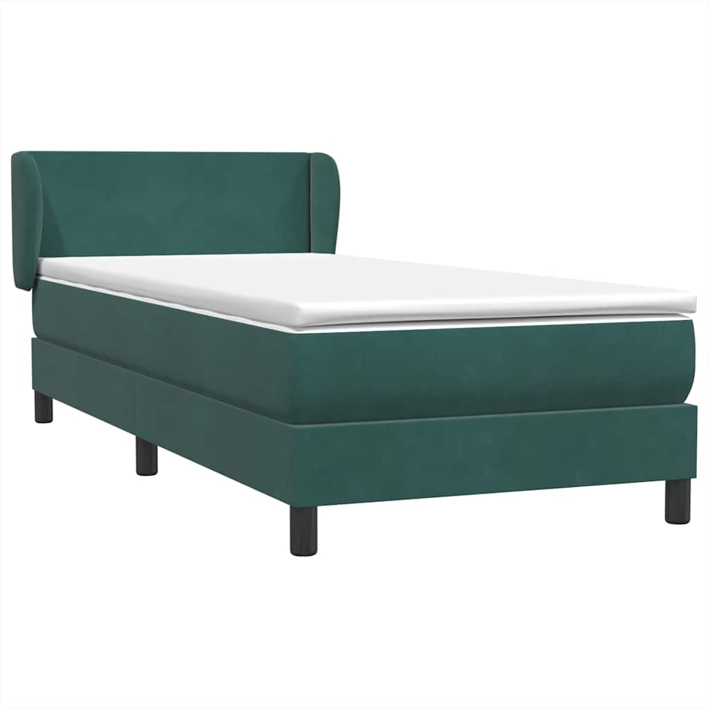 Sommier à lattes de lit et matelas vert foncé 90x210 cm velours - XIOS