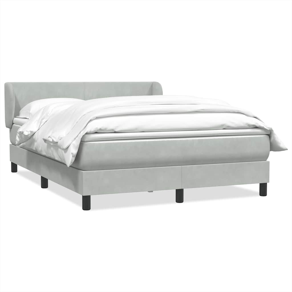 Sommier à lattes de lit et matelas gris clair 140x210cm velours - XIOS