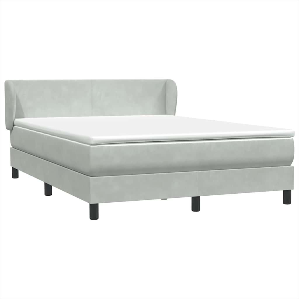 Sommier à lattes de lit et matelas gris clair 160x210cm velours - XIOS