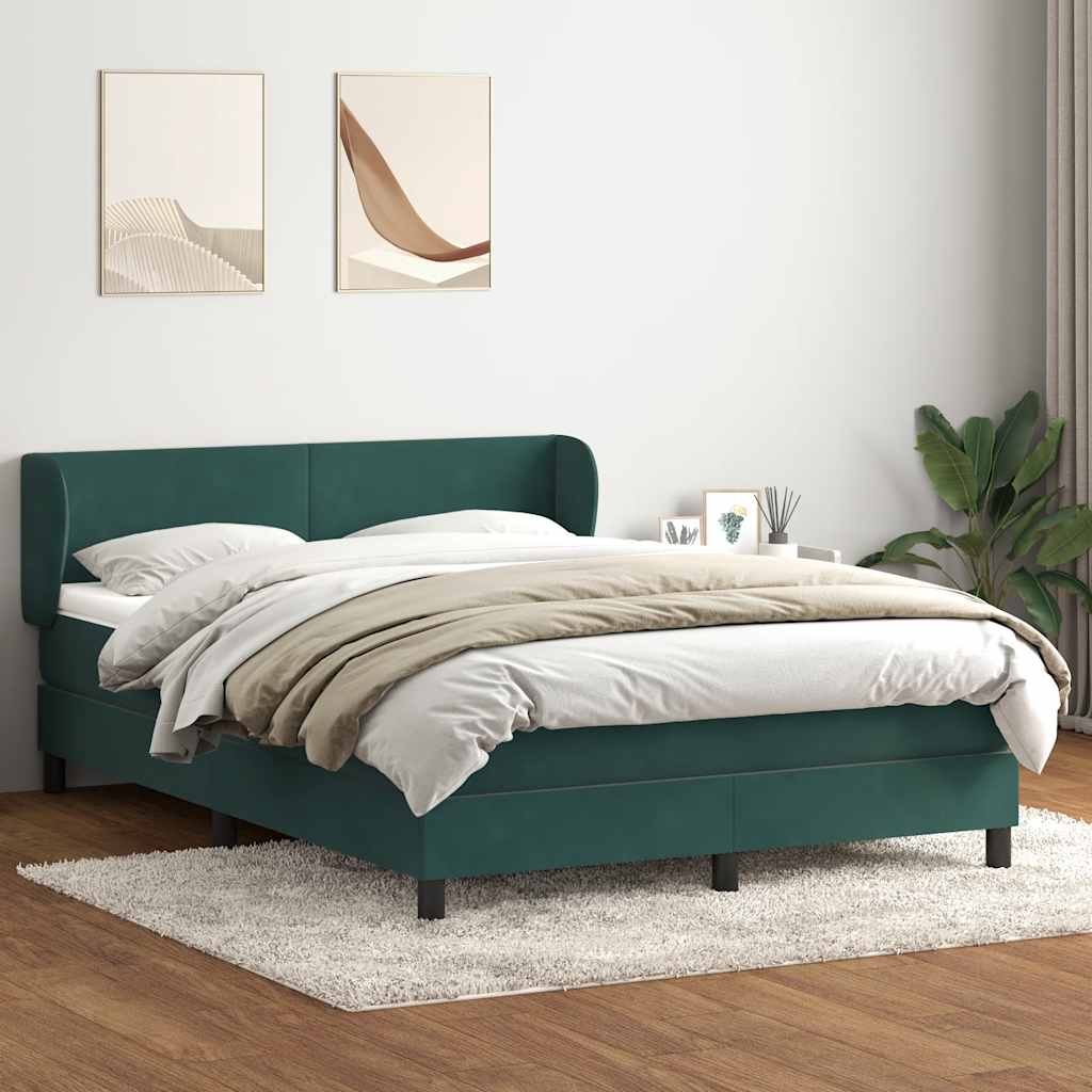 Sommier à lattes de lit et matelas vert foncé 160x210cm velours - XIOS