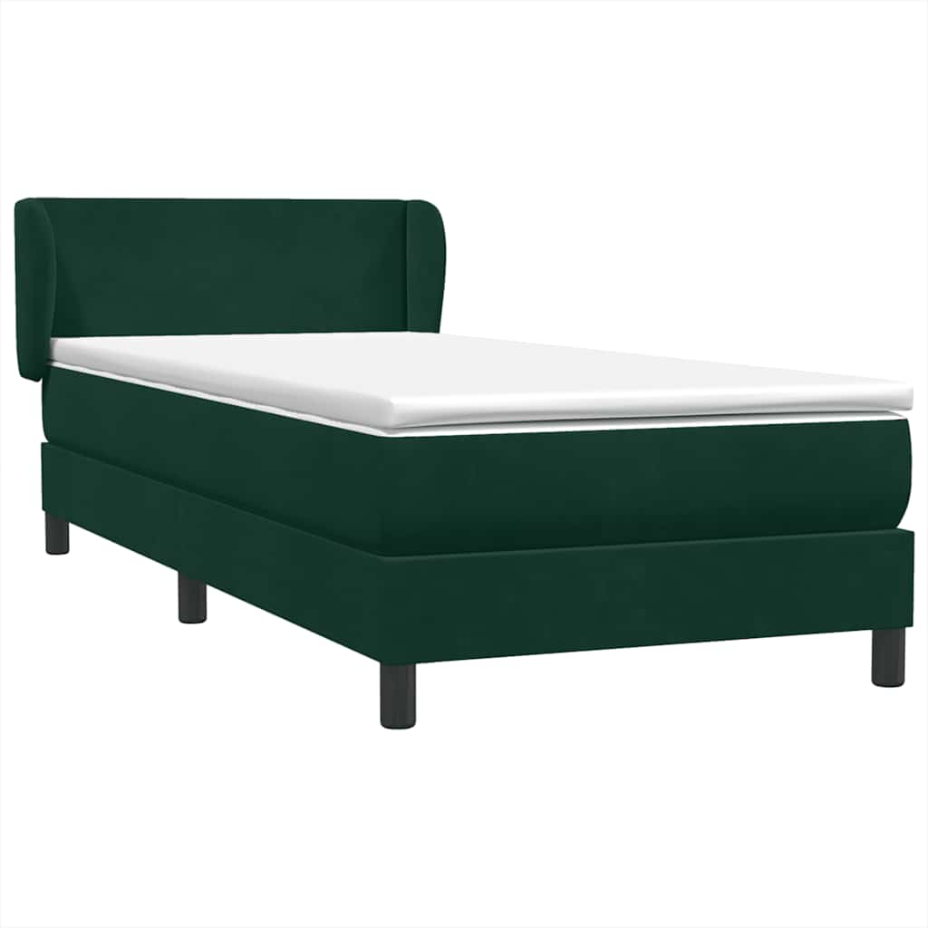 Sommier à lattes de lit et matelas vert foncé 80x220 cm velours - XIOS