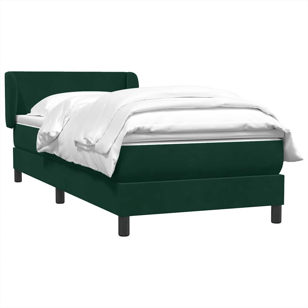 Sommier à lattes de lit et matelas vert foncé 80x220 cm velours - XIOS