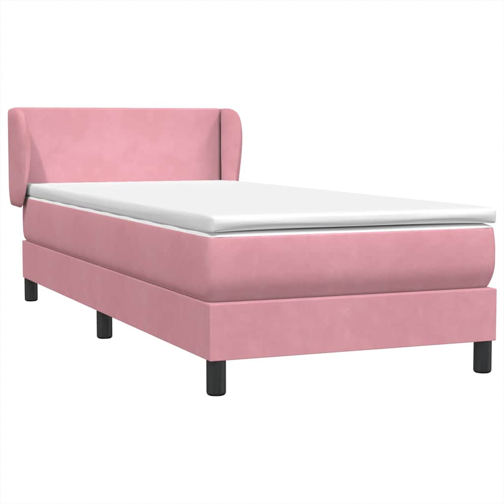 Sommier à lattes de lit avec matelas rose 80x220 cm velours - XIOS