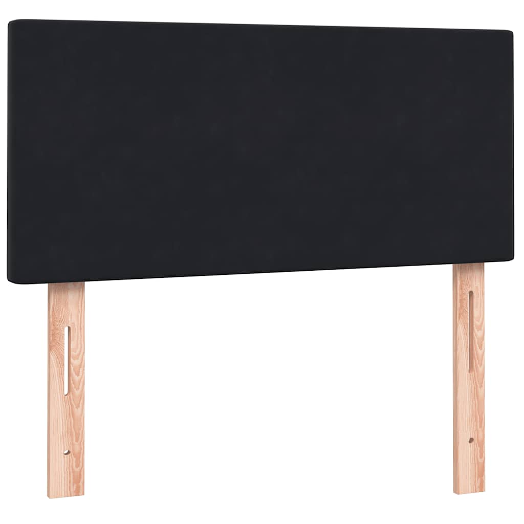 Sommier à lattes de lit avec matelas noir 90x220 cm velours - XIOS