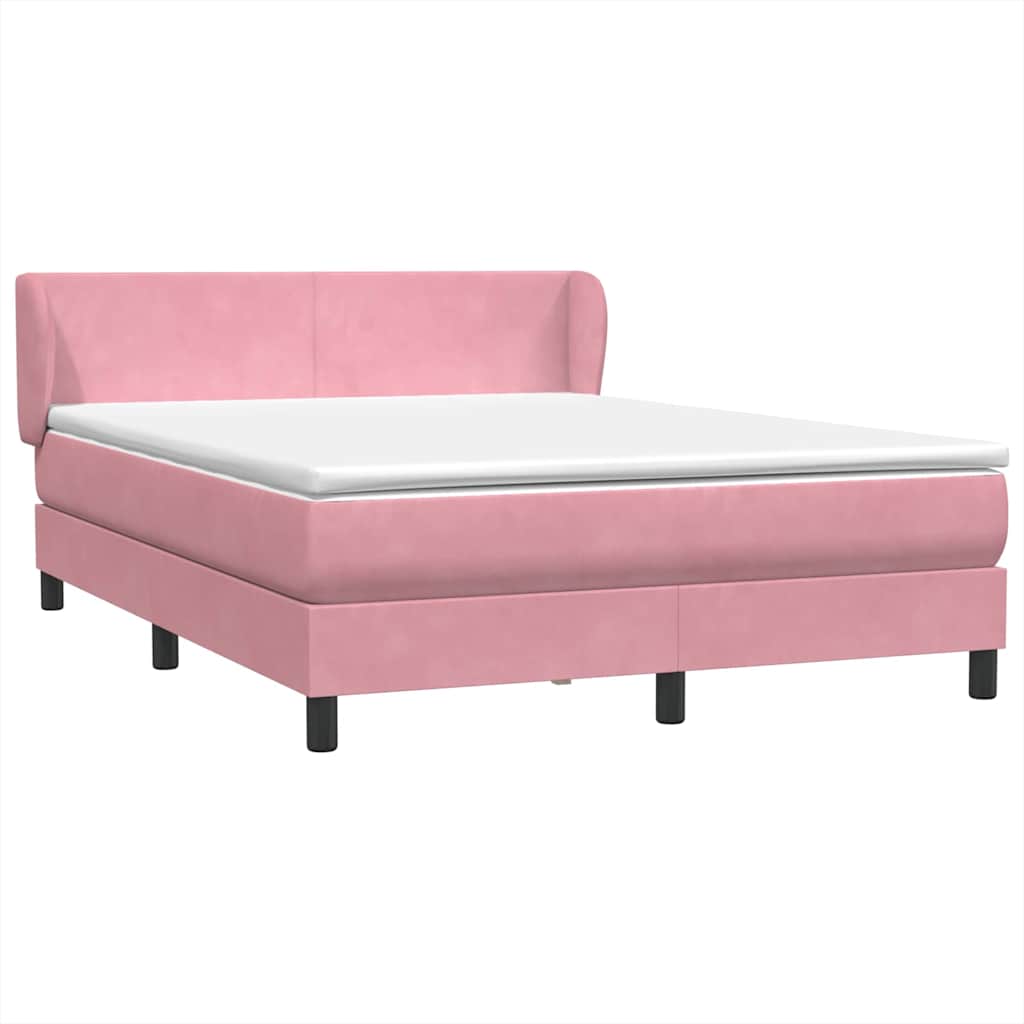 Sommier à lattes de lit avec matelas rose 140x220 cm velours - XIOS