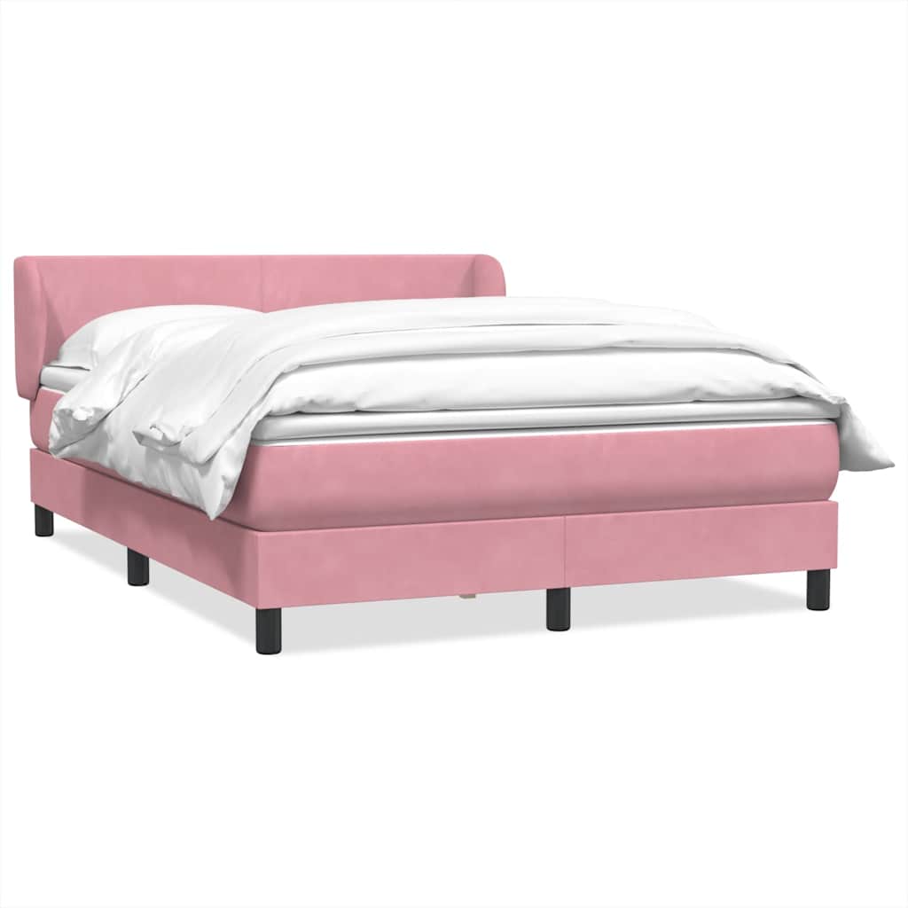 Sommier à lattes de lit avec matelas rose 140x220 cm velours - XIOS