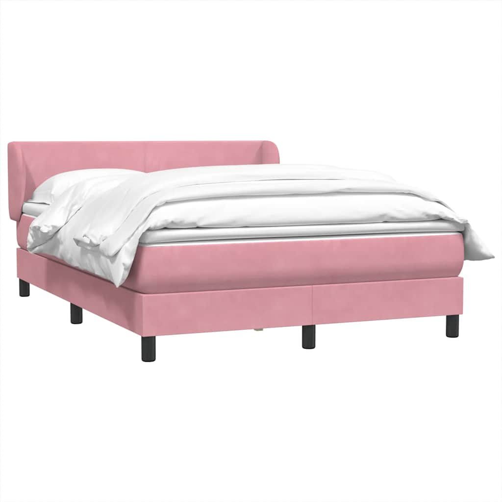 Sommier à lattes de lit avec matelas rose 160x220 cm velours - XIOS