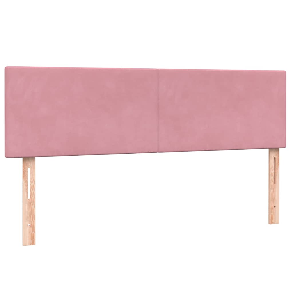 Sommier à lattes de lit avec matelas rose 160x220 cm velours - XIOS