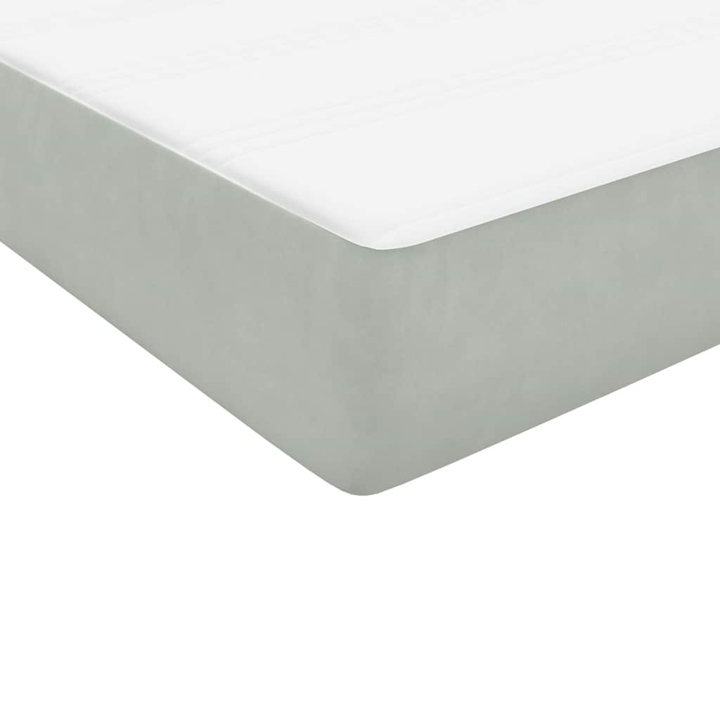 Sommier à lattes de lit et matelas gris clair 80x210 cm velours - XIOS