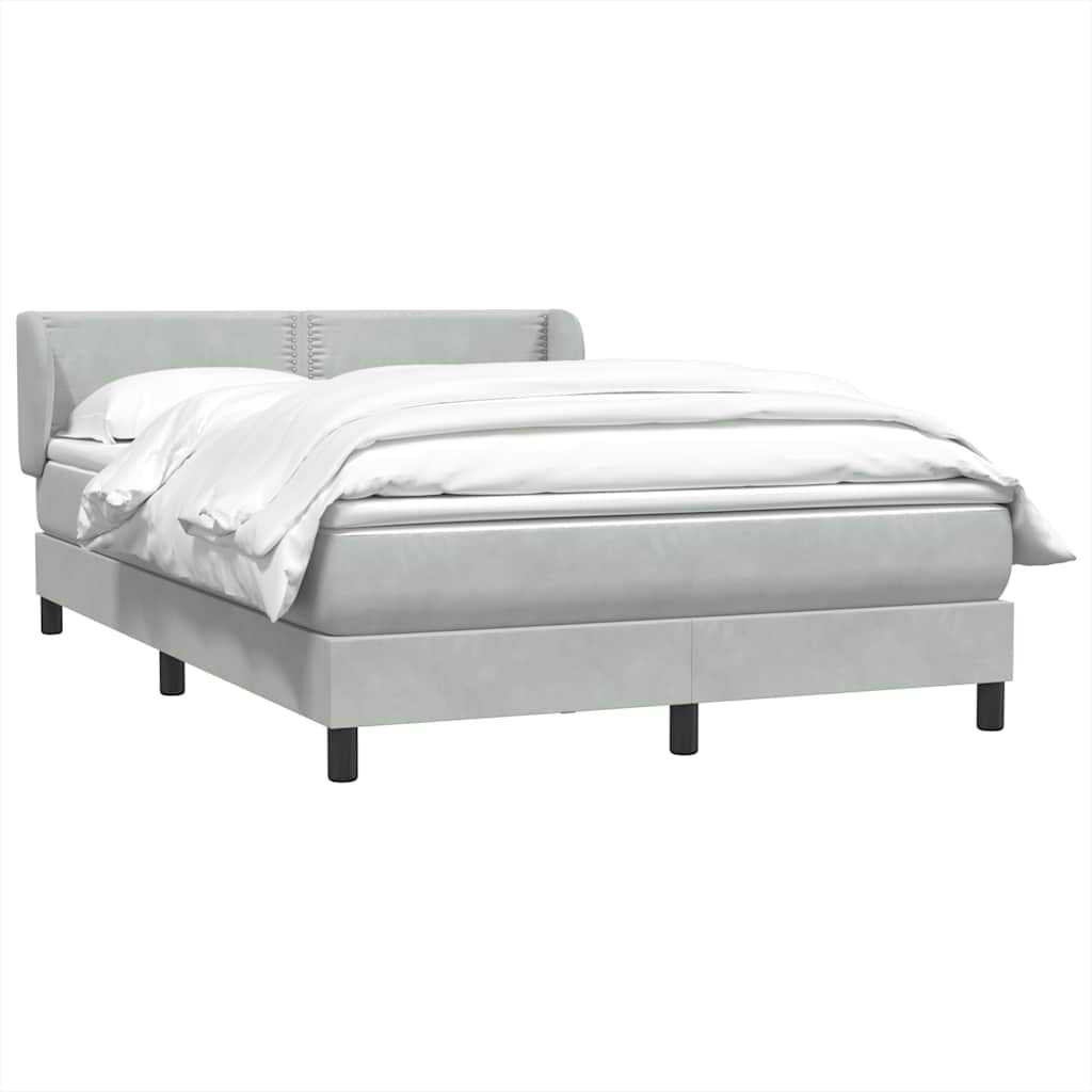 Sommier à lattes de lit et matelas gris clair 140x210cm velours - XIOS