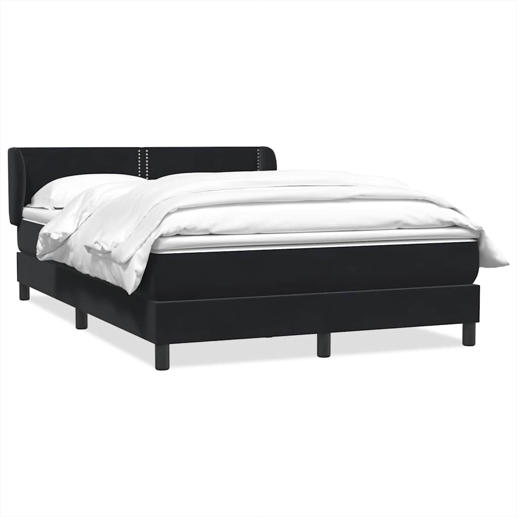 Sommier à lattes de lit avec matelas noir 140x210 cm velours - XIOS