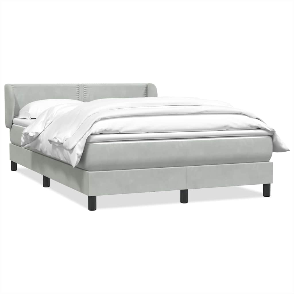 Sommier à lattes de lit et matelas gris clair 160x210cm velours - XIOS