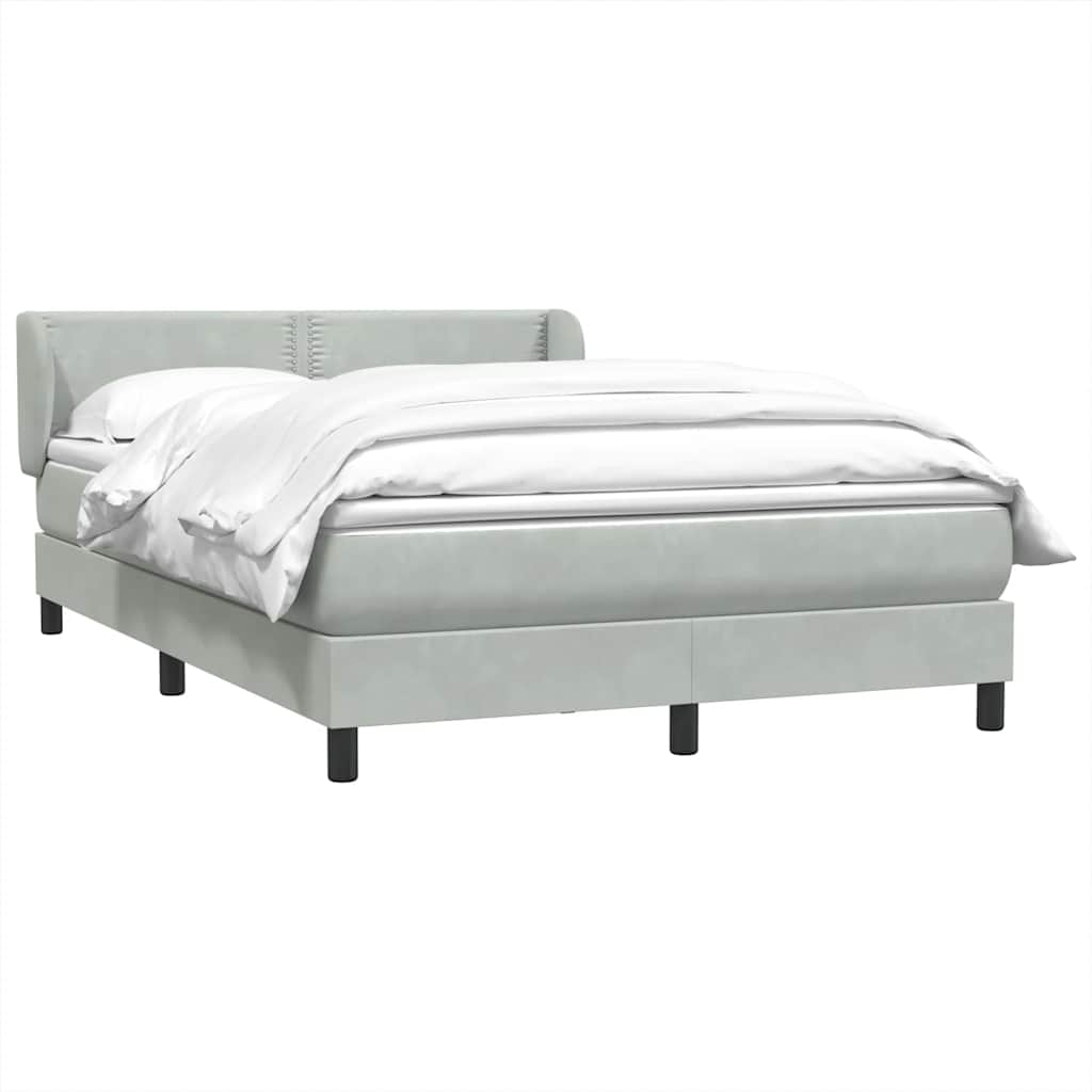 Sommier à lattes de lit et matelas gris clair 160x210cm velours - XIOS