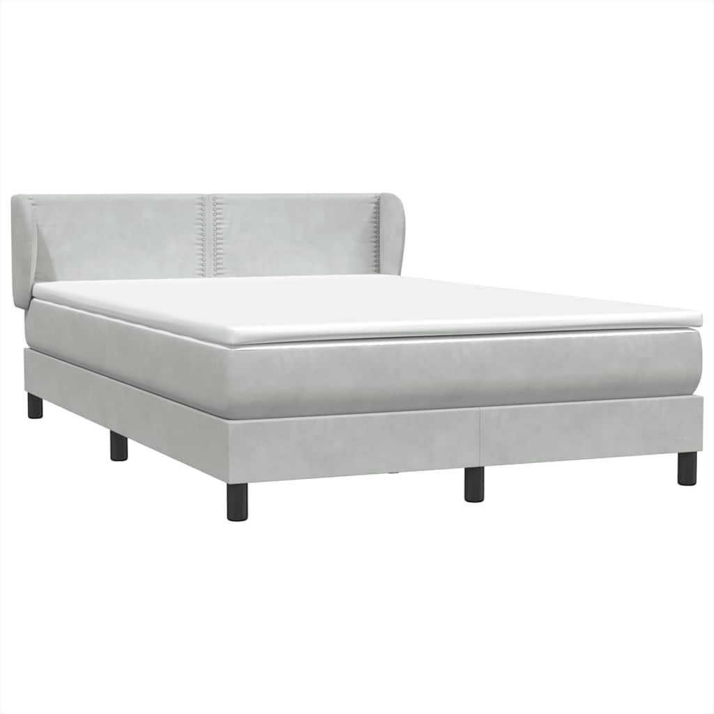 Sommier à lattes de lit et matelas gris clair 160x210cm velours - XIOS
