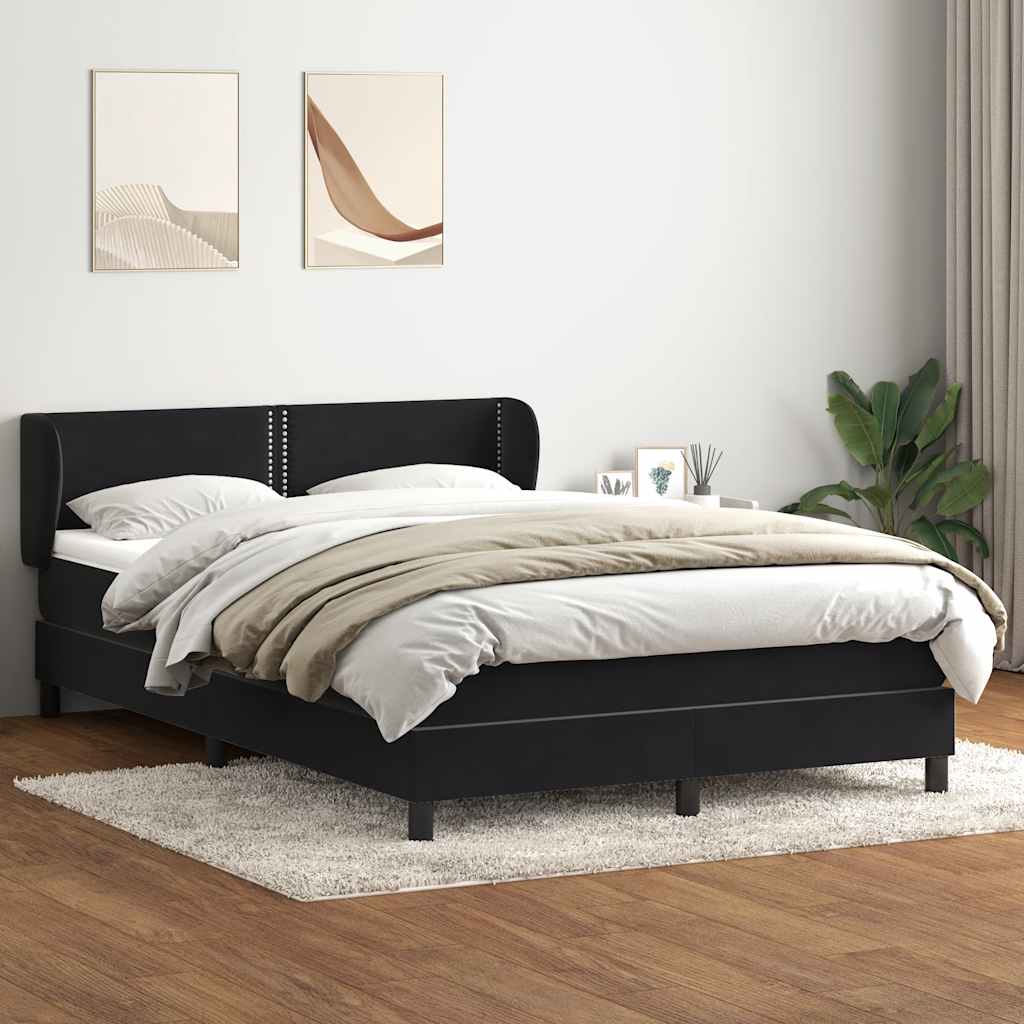 Sommier à lattes de lit avec matelas noir 160x210 cm velours - XIOS