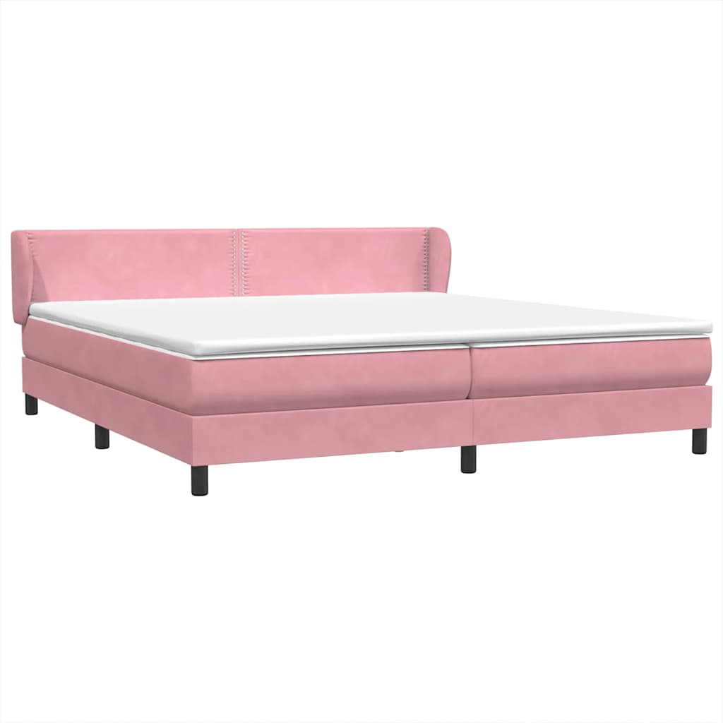 Sommier à lattes de lit avec matelas rose 180x210 cm velours - XIOS