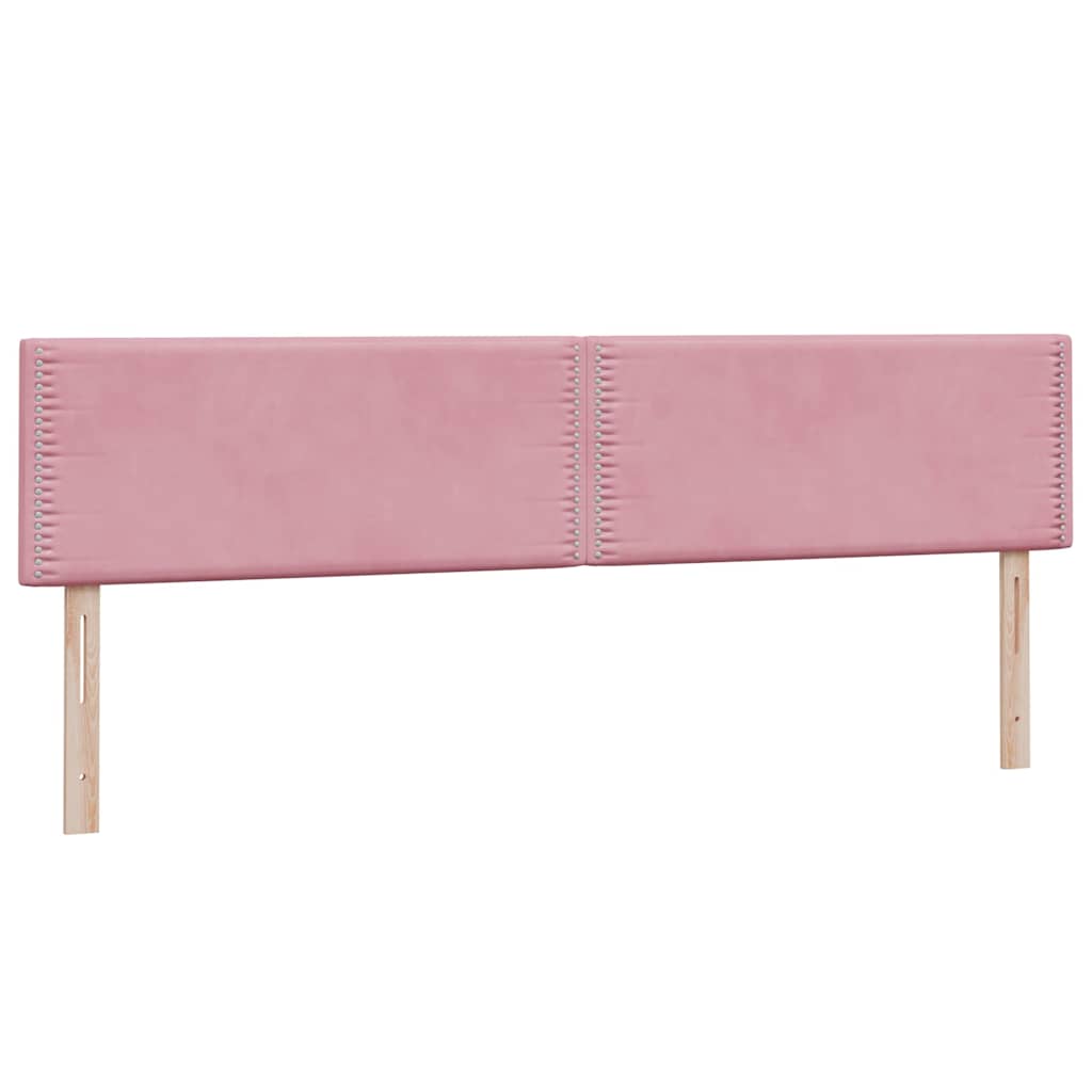 Sommier à lattes de lit avec matelas rose 180x210 cm velours - XIOS