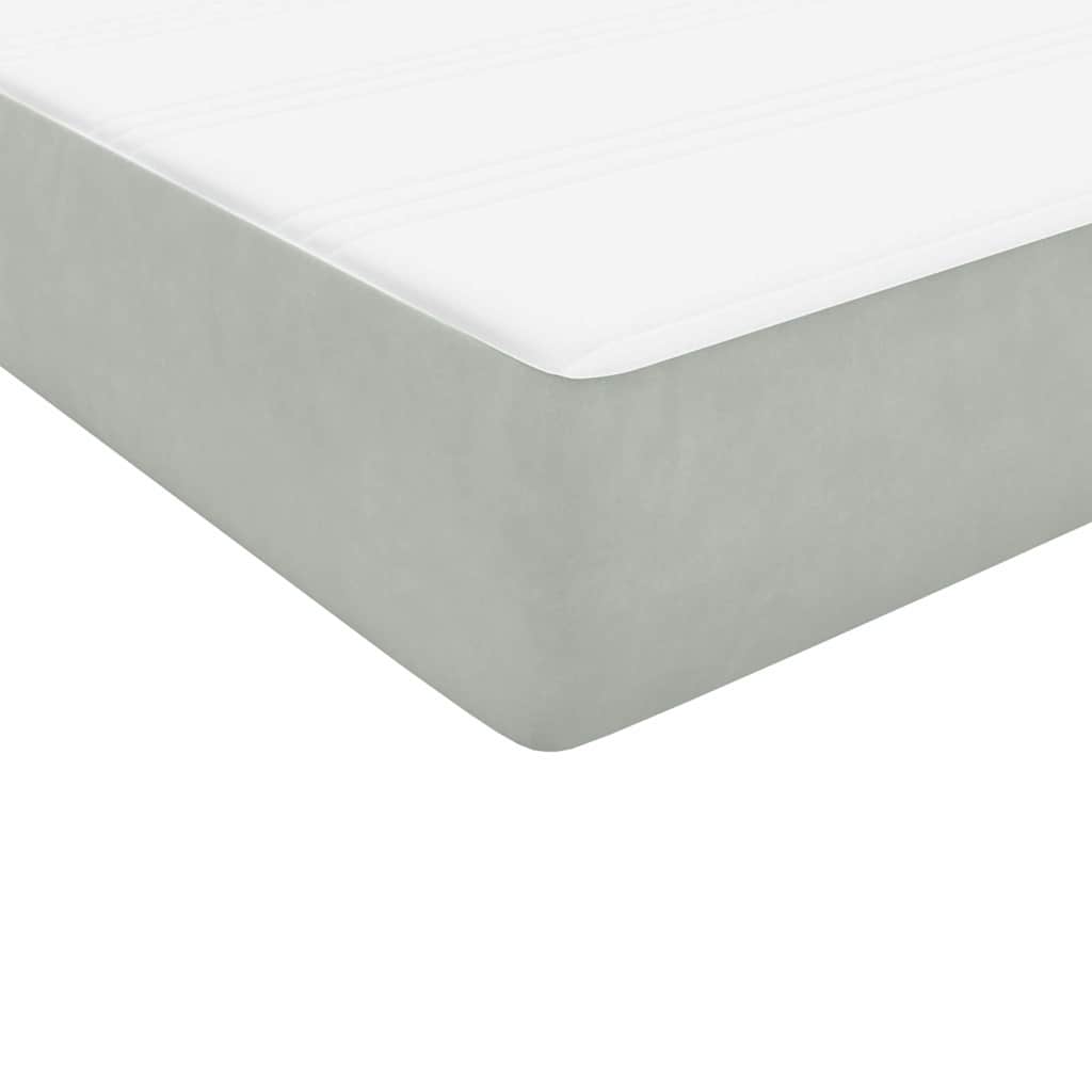 Sommier à lattes de lit et matelas gris clair 80x220 cm velours - XIOS