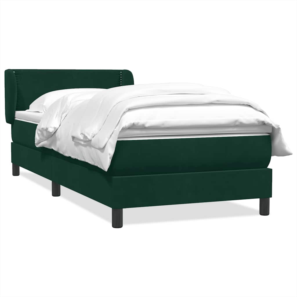 Sommier à lattes de lit et matelas vert foncé 80x220 cm velours - XIOS